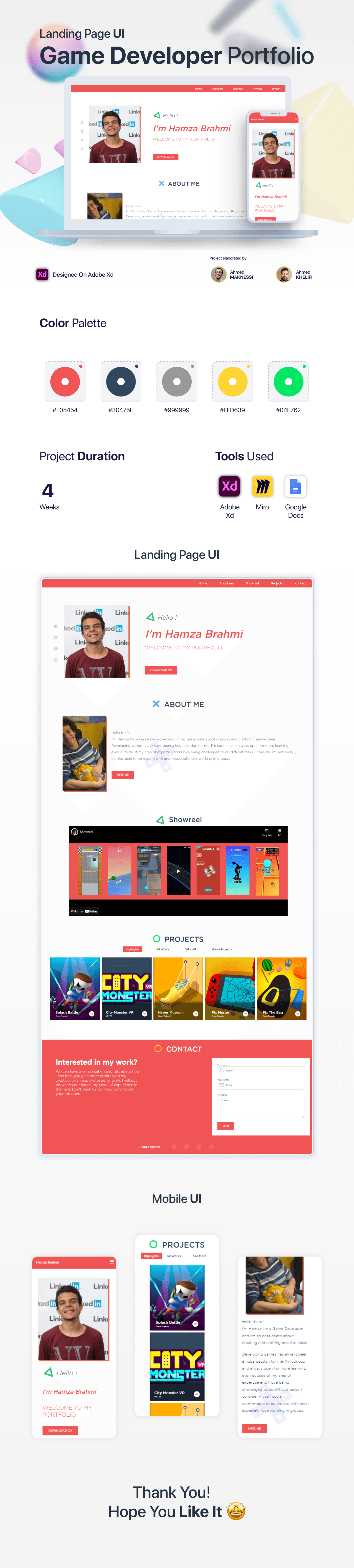 UI – Game Developer Portfolio — case study page 1