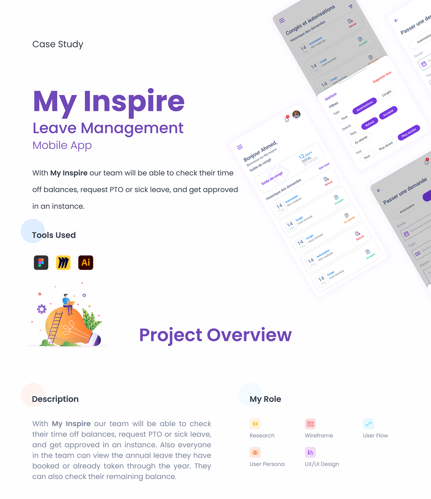 My Inspire | Leave Management App | UX/UI Case Study — case study page 1