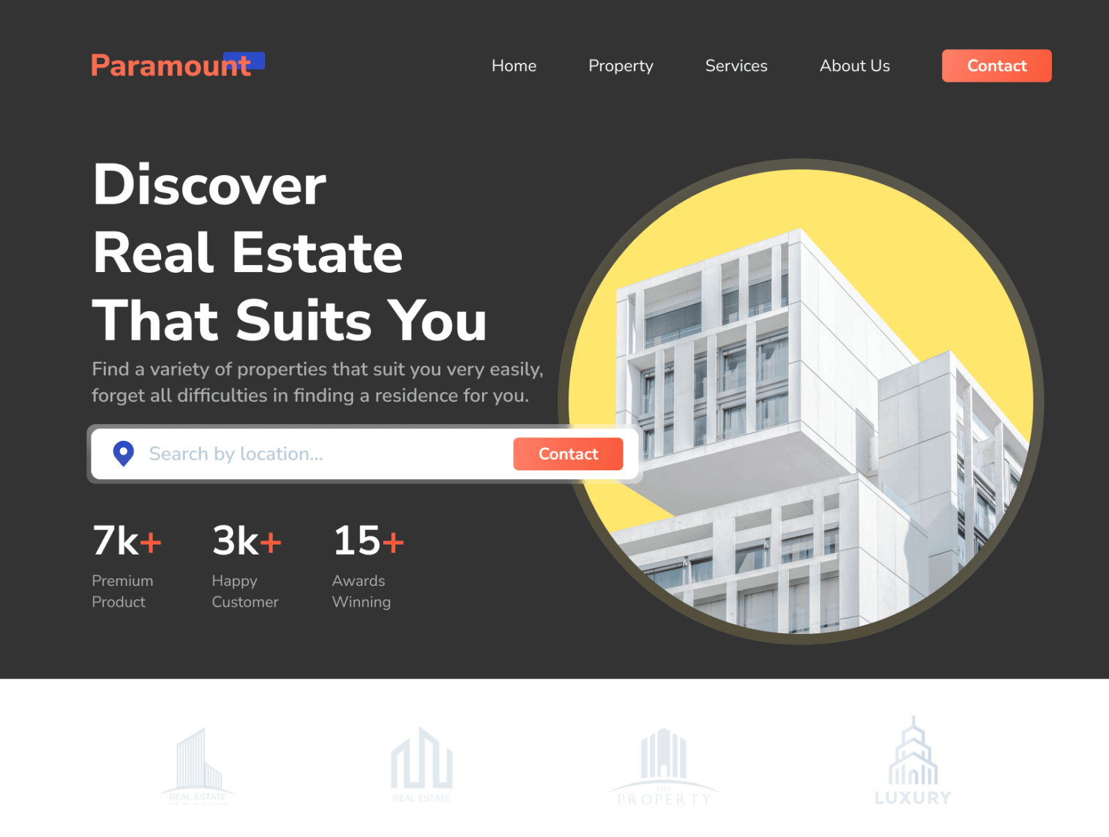 Real Estate – Landing Page UI — case study page 1