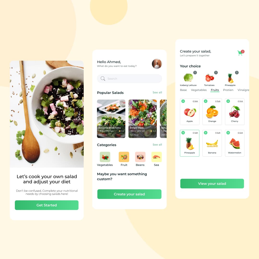 Custom Salad Maker Concept UI