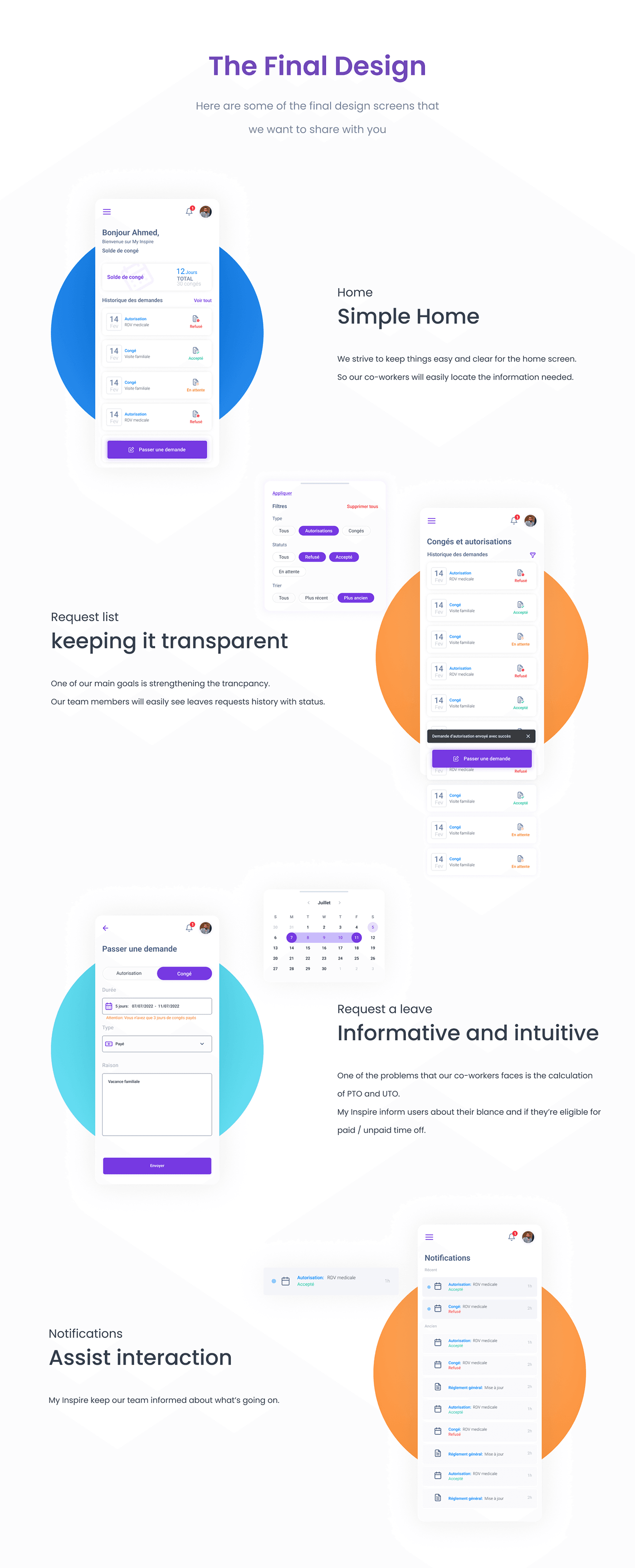 My Inspire | Leave Management App | UX/UI Case Study