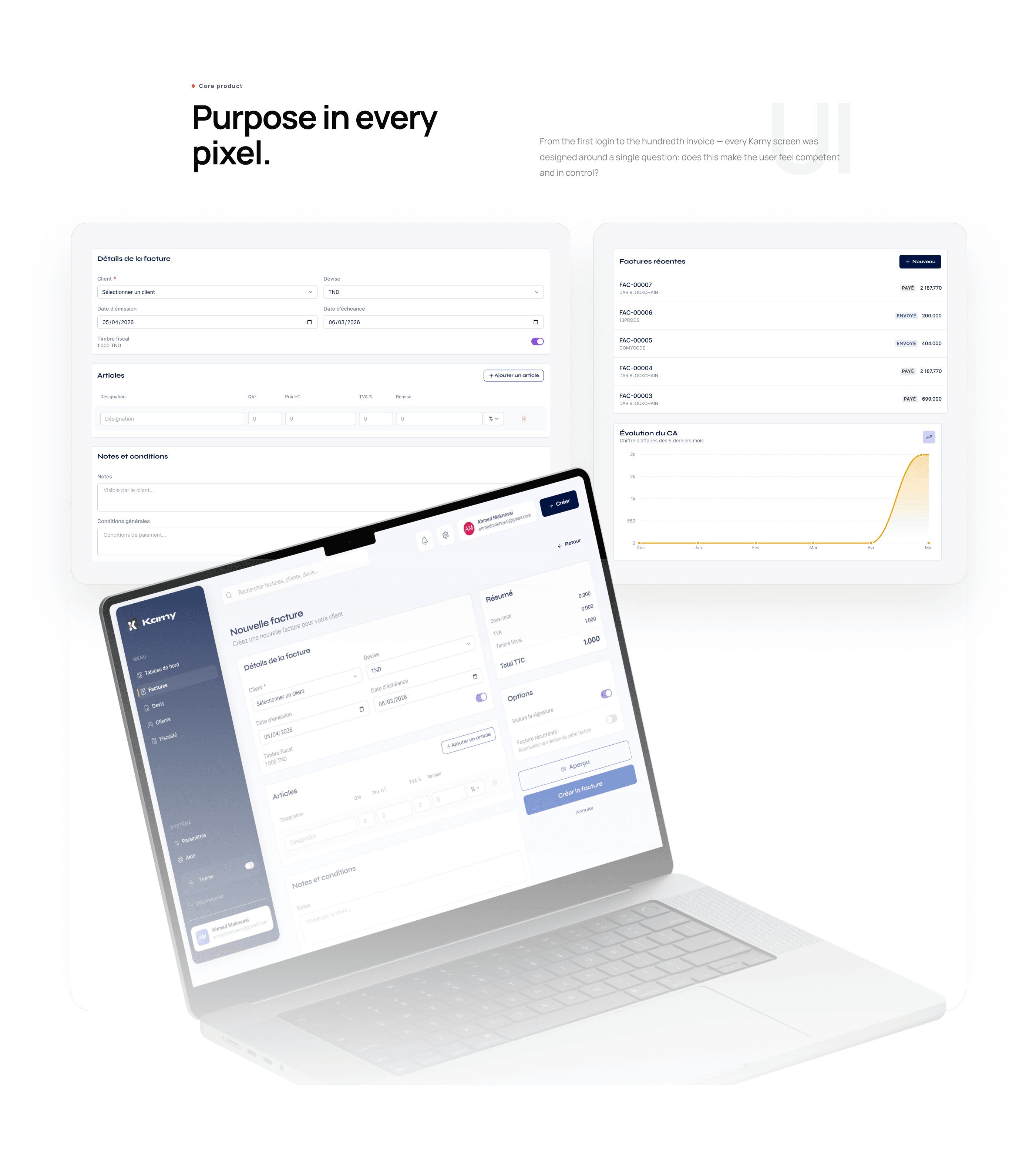 Karny · SaaS Invoicing Platform UX Case Study - Gallery 3
