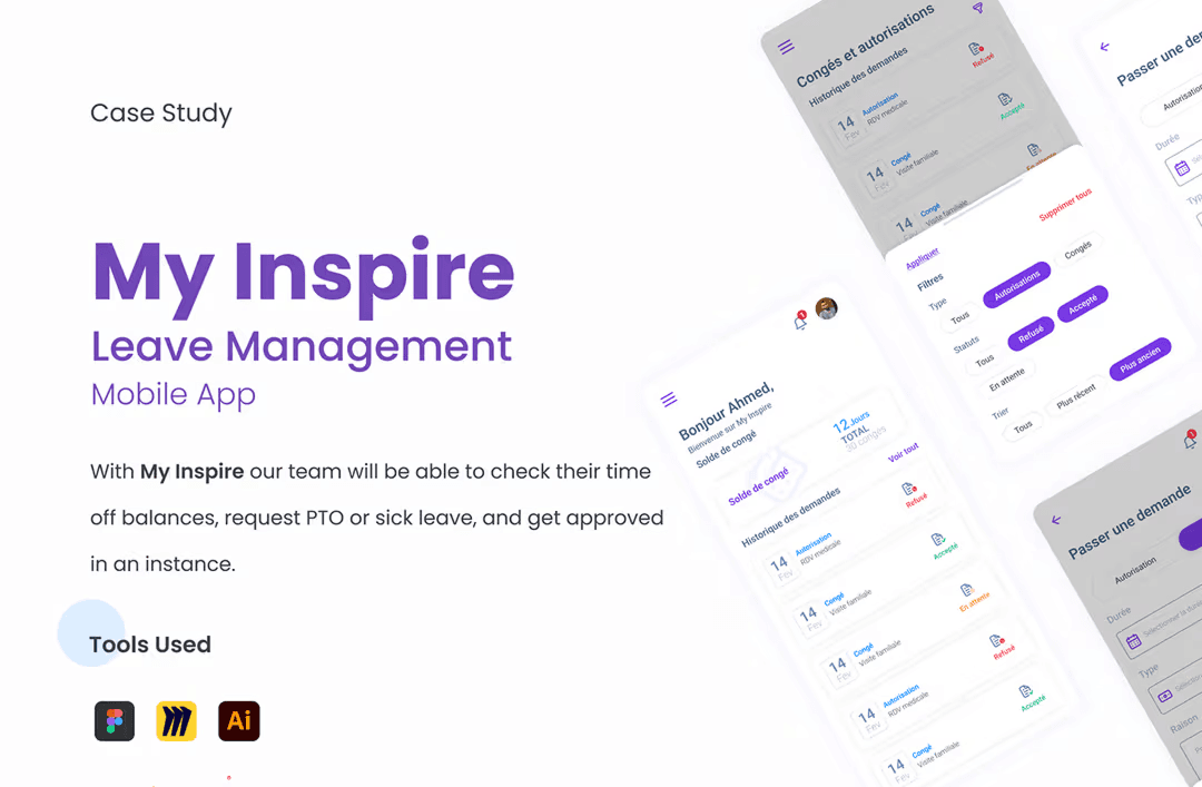 My Inspire | Leave Management App | UX/UI Case Study